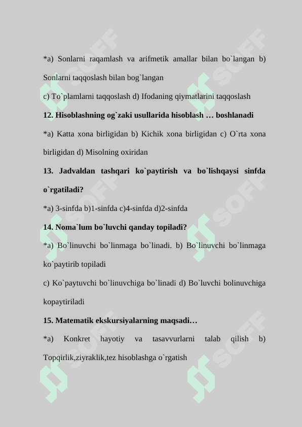 Matematika matematikadan test javoblari bilan 4