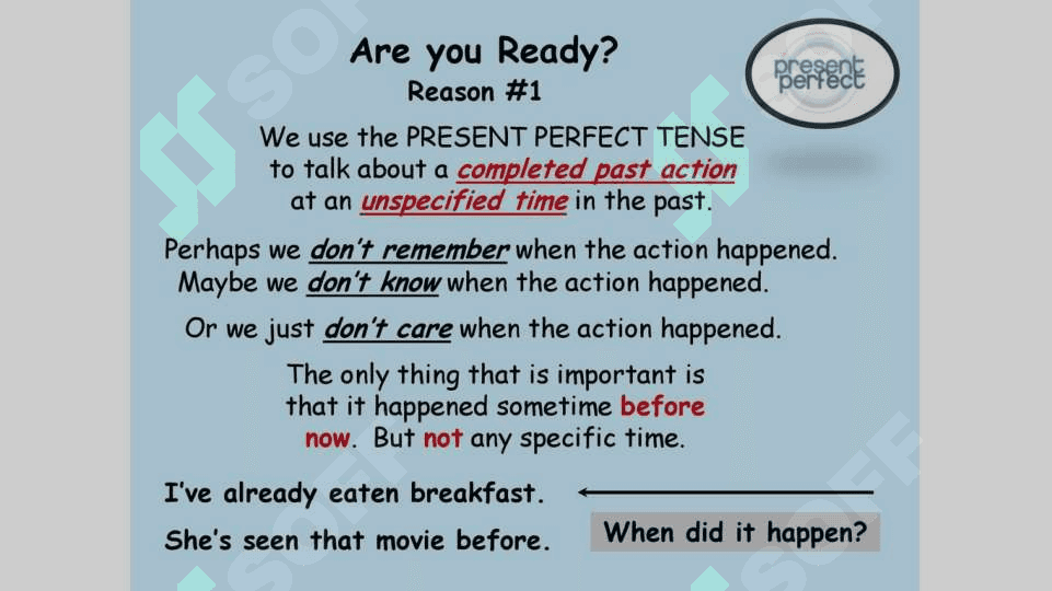 Present perfect tense 7