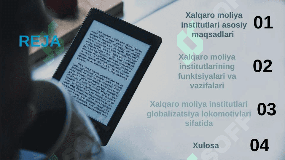 XALQARO MOLIYA INSTITUTLARI 2