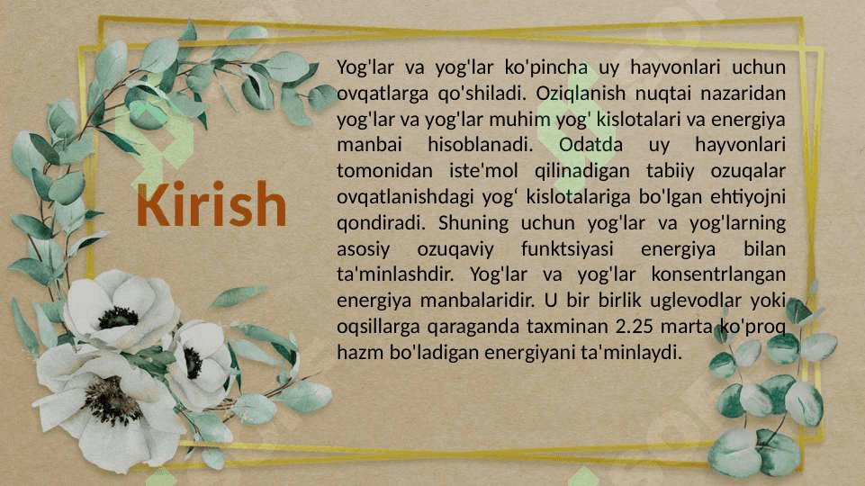 Ozuqa tarkibidagi yogʻlarni sifat analizi 3