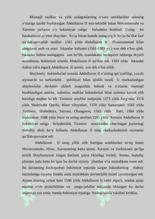 O‘ZBEKISTONNING SHAYBONIYLAR DAVRI ME’MORCHILIGI 7