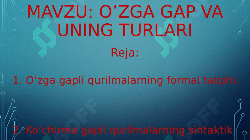 O’zga gap va uning turlari 2