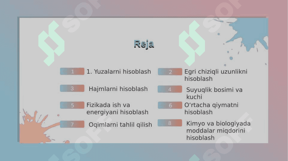 Aniq integralning tatbiqlari 2