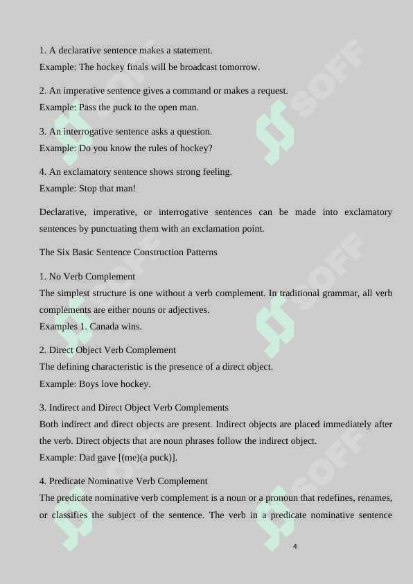 The classification of Sentences 4