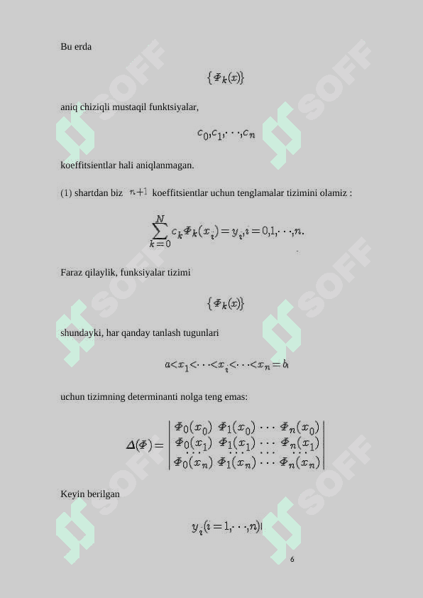 Splaynlar yordamida interpolatsiyalash 6