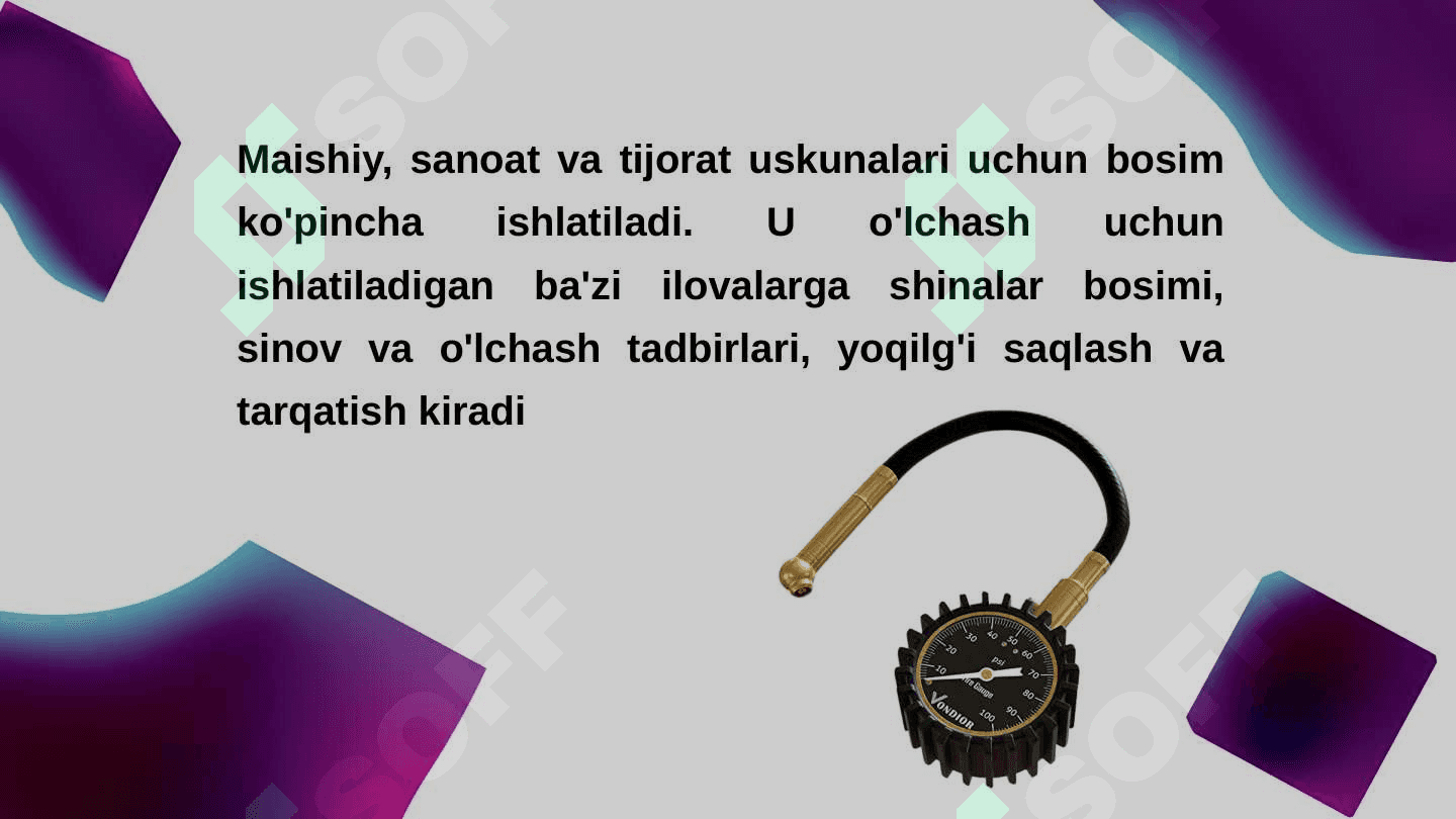 Bosim datchiklari (hisoblagichlar) 3