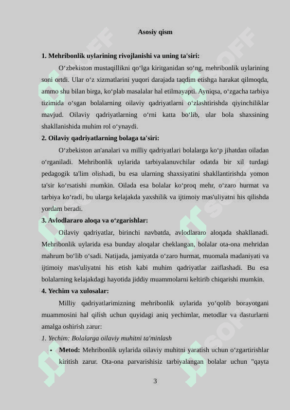 Milliy qadriyatlarimiz mehribonlik uylarida yoʻqolib borayotgani 3