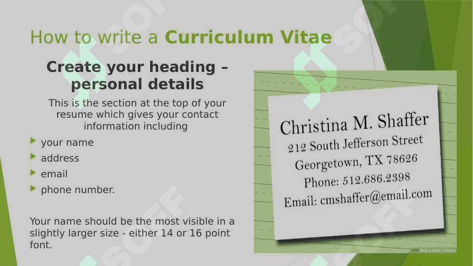 writing Curriculum Vitae or writing CV 3
