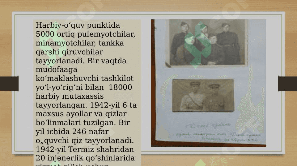 O‘zbekistondan ikkinchi jahon urushi yillarida (1941 – 1945) 8