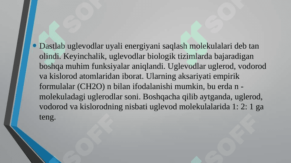 Karbonsuvlar .  Monosaxaridlar 3