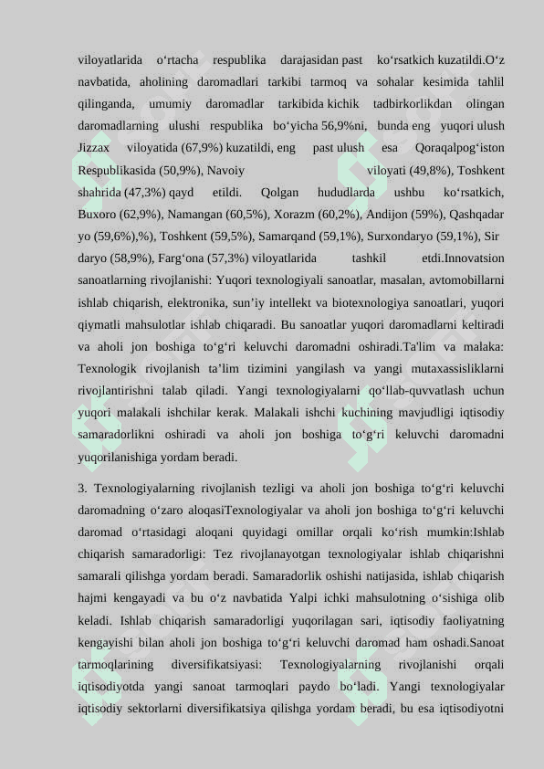 Texnologiyalarning rivojlanish tezligi va aholi jon boshiga toʻgʻri keluvchi daromad 8