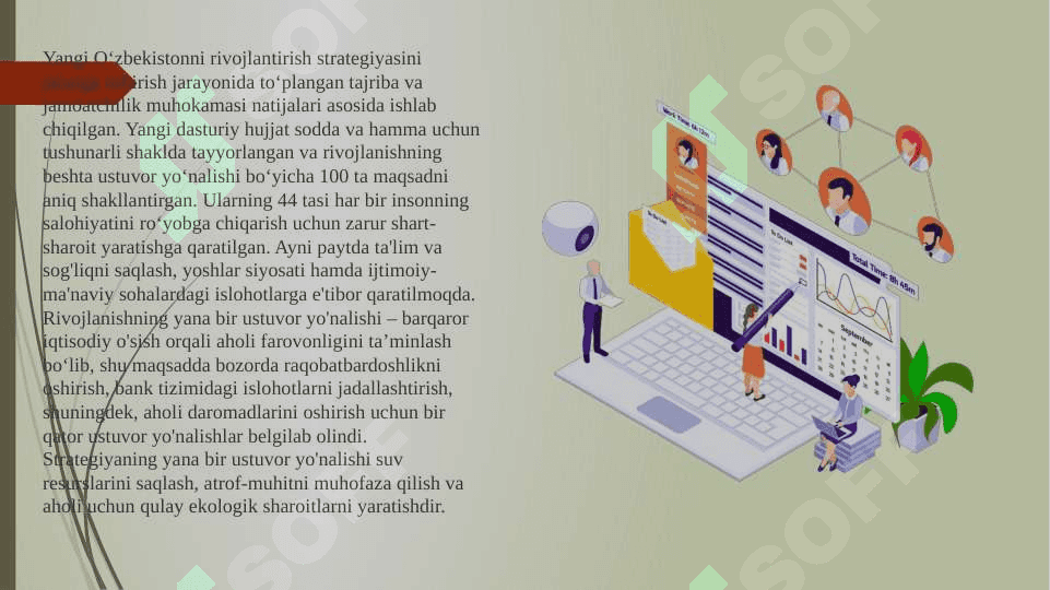 “O‘zbekiston-2030” strategiyasini mohiyati va amalga oshiriladigan ishlar tahlili 3