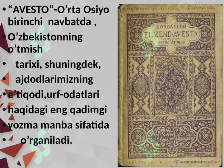 Avesto-Vatanimiz  tarixini o’rganishda 3