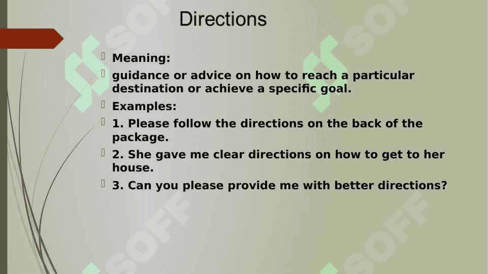 INSTRUCTIONS AND DIRECTIONS 2