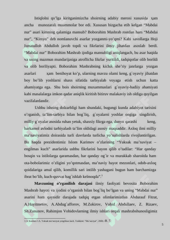 "Mashrab lirikasida ijtimoiy ohanglar" 5