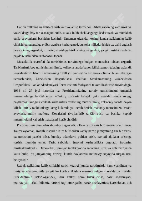 O‘zbek xalqining etnik shakllanishi.  O'zbek atamasi 2