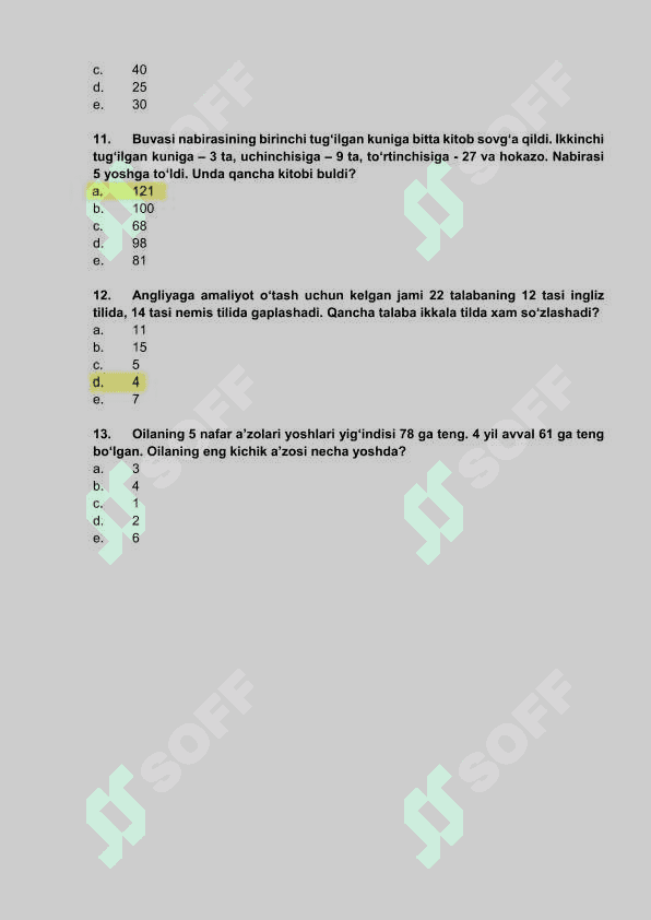 ARGOS IQ test (javobi bilan) 3