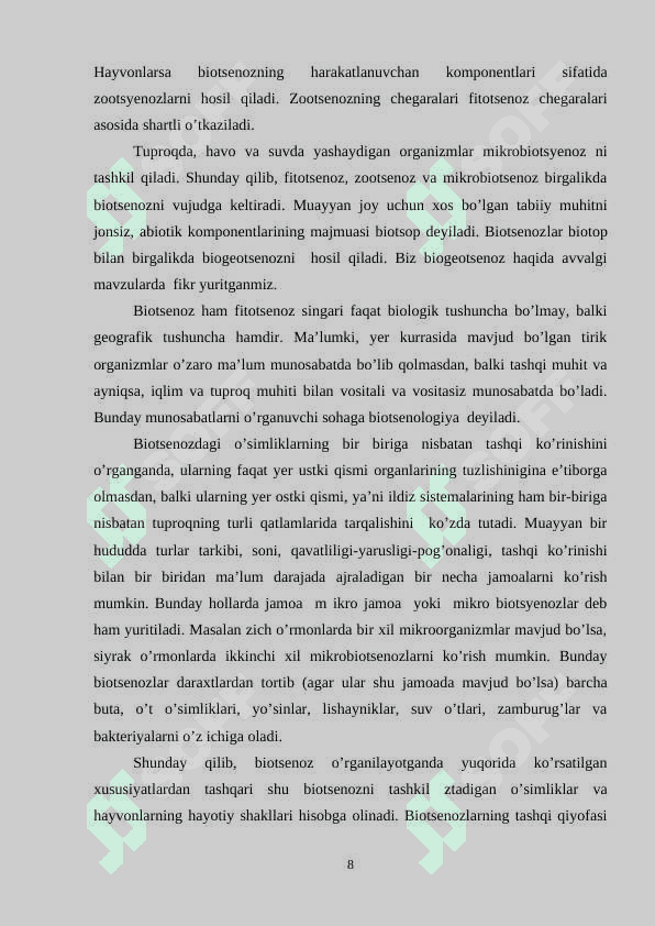 EKOLOGIK SISTEMA BIOGEOTSENOZ VA FITOTSENOZ 8