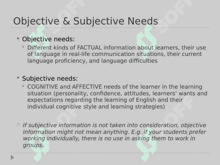 Choosing appropriate methods according to. 4