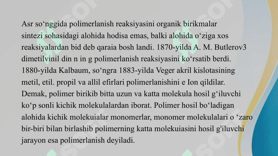 Yuqori molekulyar birikmalarning sinflanishi va nomlanishi 6