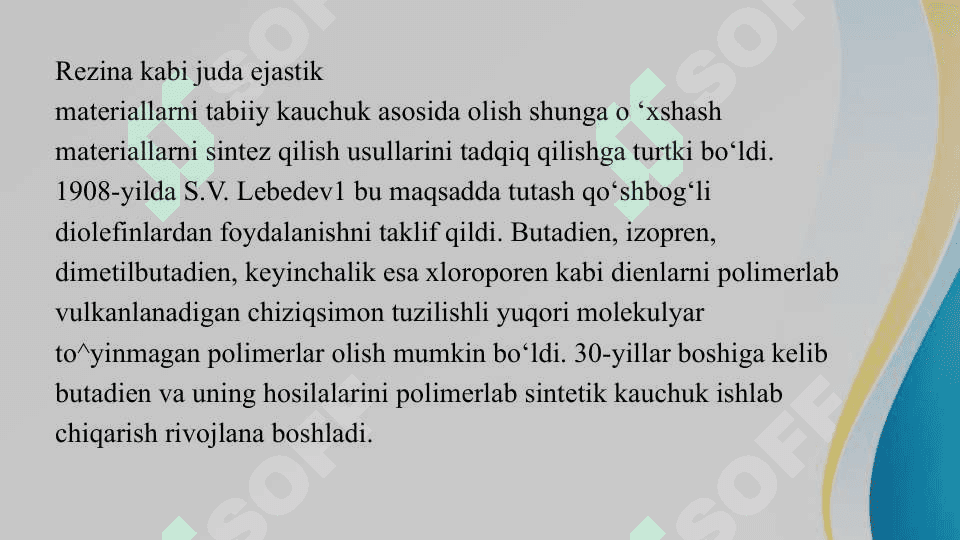 Yuqori molekulyar birikmalarning sinflanishi va nomlanishi 8