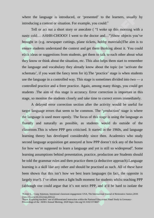 PRESENTATION , PRACTISE AND PRODUCTION IN PLANNING LESSON 5