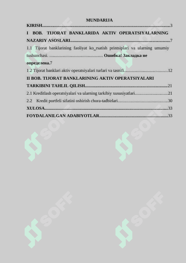 Tijorat banklari aktiv operatsiyalari tarkibi va sifati 2