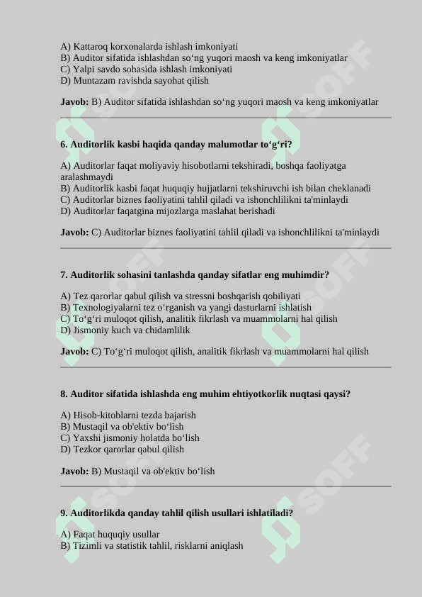 Auditorlik tanlash va tanlov o'tkazish 2