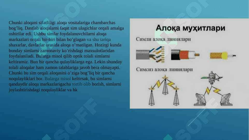 Simli va simsiz aloqa vositalari 2 4
