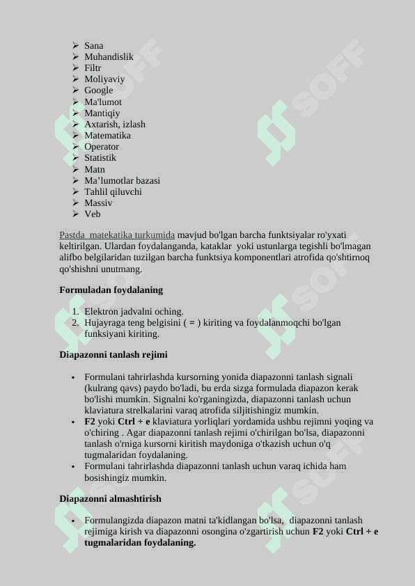 Google sheets haqida ma'lumot 2