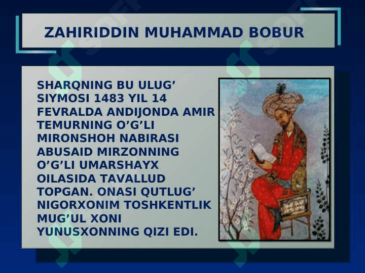 ZAHRIDDIN MUHAMMAD  BOBUR 8