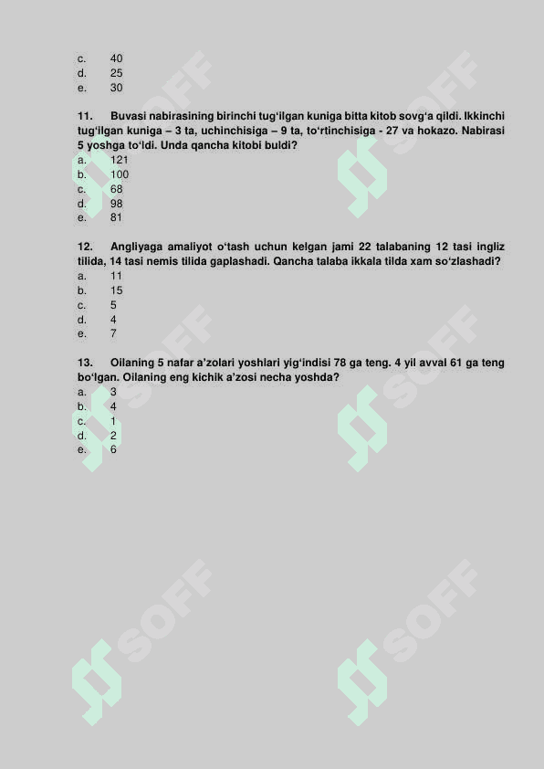 Argos IQ test va mutaxassis test 3