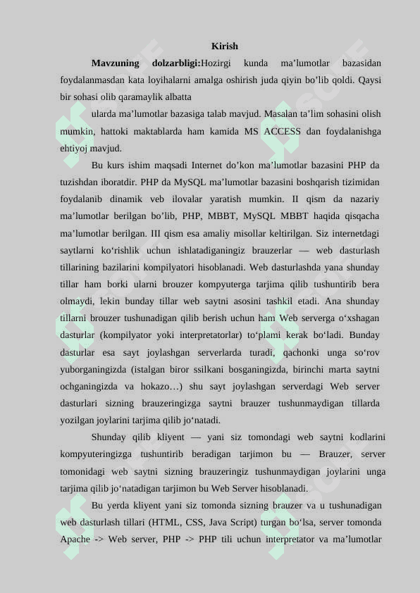 PHP da ma’lumotlar  bazalari bilan ishlash 2