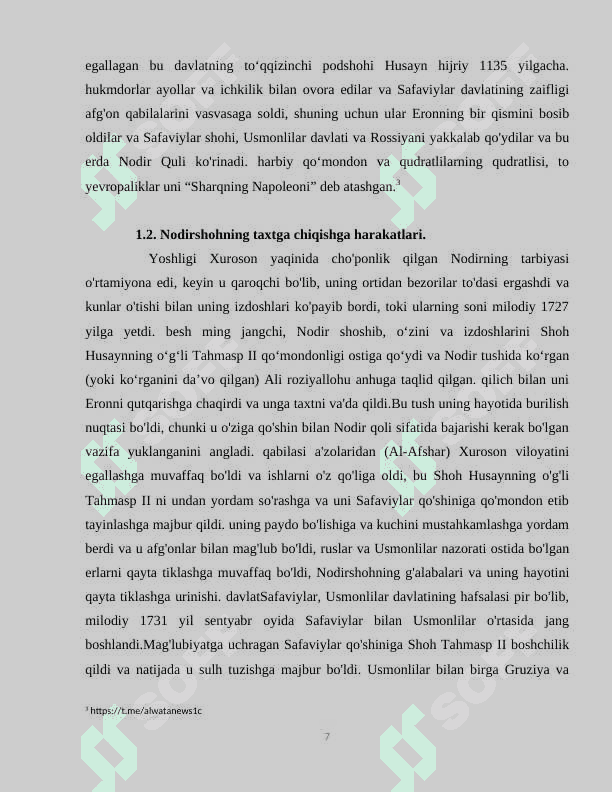 Eron Nodir-shoh hukmronligi davrida 7