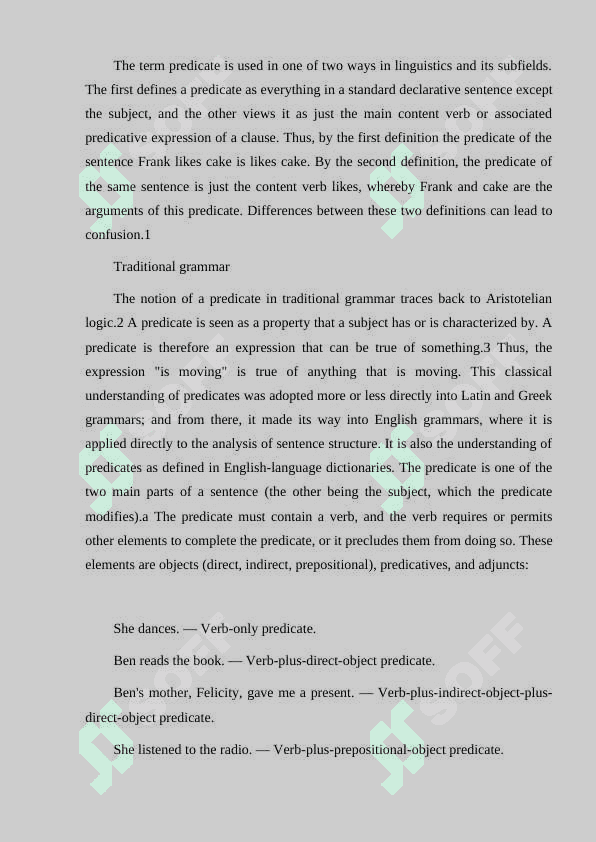Concept of primary and secondary predication 2