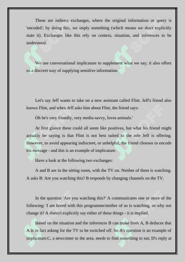 Conversation analysis speech act implicature 3