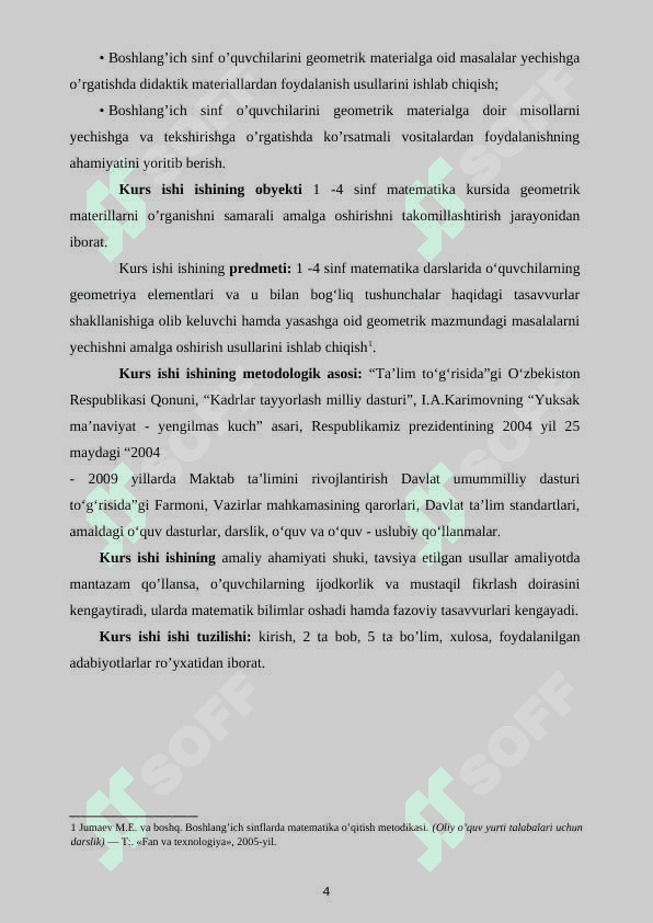 3-SINF  MATEMATIKA DARSLARIDA GEOMETRIK ELEMENTLARNI  O’QITISH 4