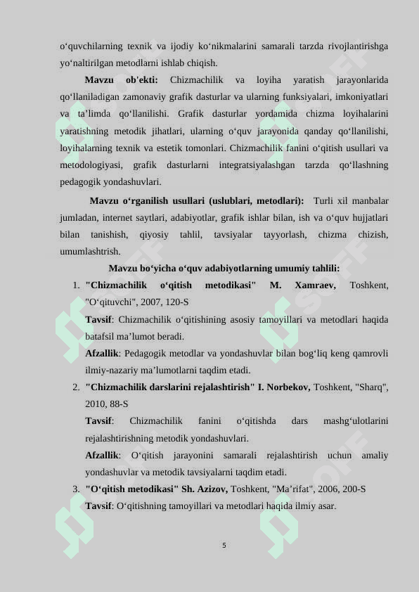Chizma loyihalarini bajarishda grafik dasturlardan foydalanishning afzalliklari 5