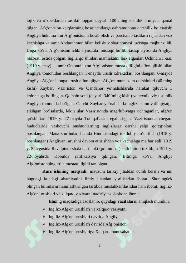 INGILIZ-AFG‘ON URUSHLARI VA XALQARO . 3