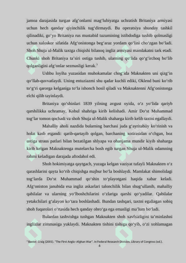 INGILIZ-AFG‘ON URUSHLARI VA XALQARO . 6