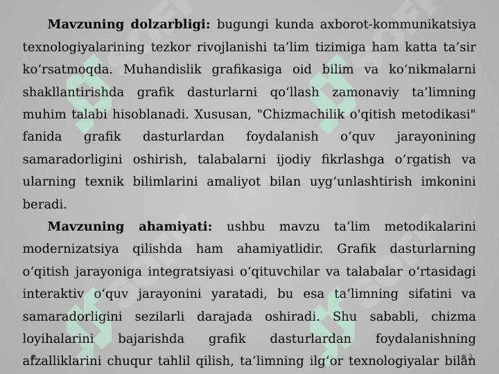Chizma loyihalarini bajarishda grafik dasturlardan foydalanishning afzalliklari 3