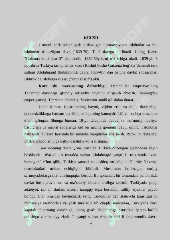 USMONLILAR EMPERIYASI TANZIMOT DAVRIDA 2