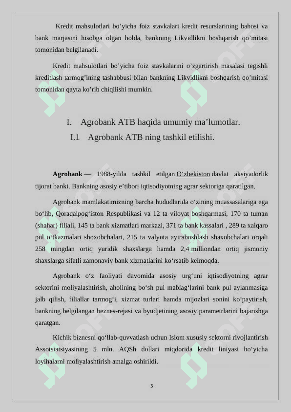 Agrobank (amaliyot hisoboti) 5