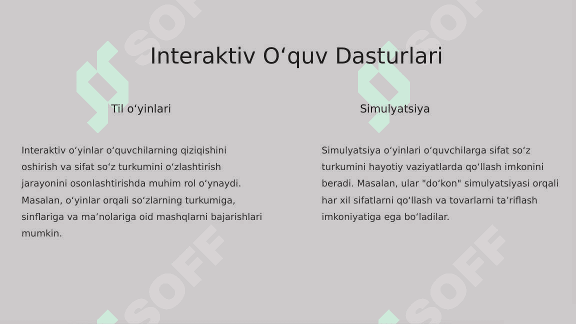 Sifat Soʻz Turkumini Oʻqitishda Innavatsion Pedagogik Texnologiyalar 2