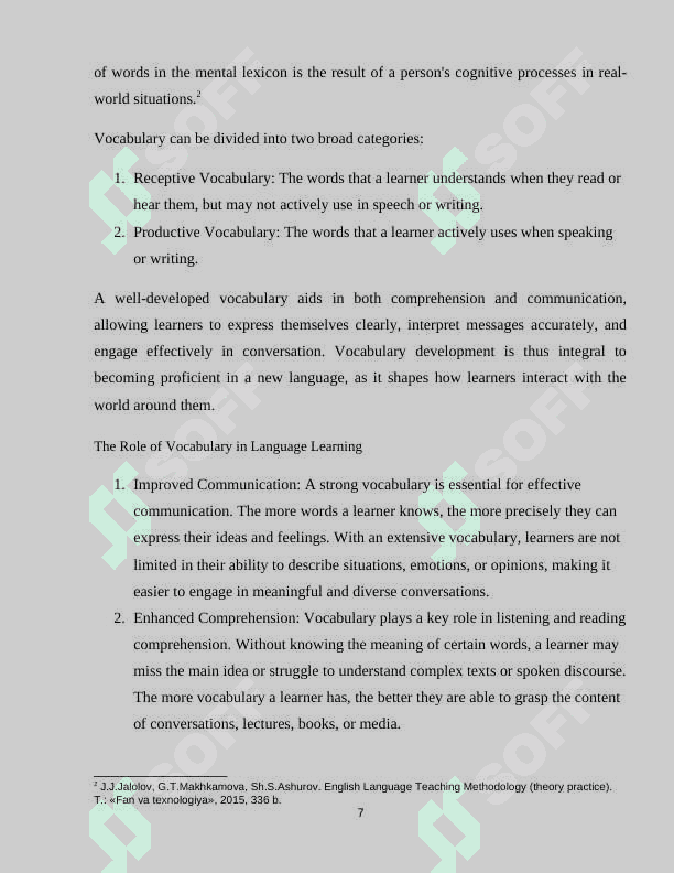 Developing Vocabulary by Using Effective Language Learning Strategies 7