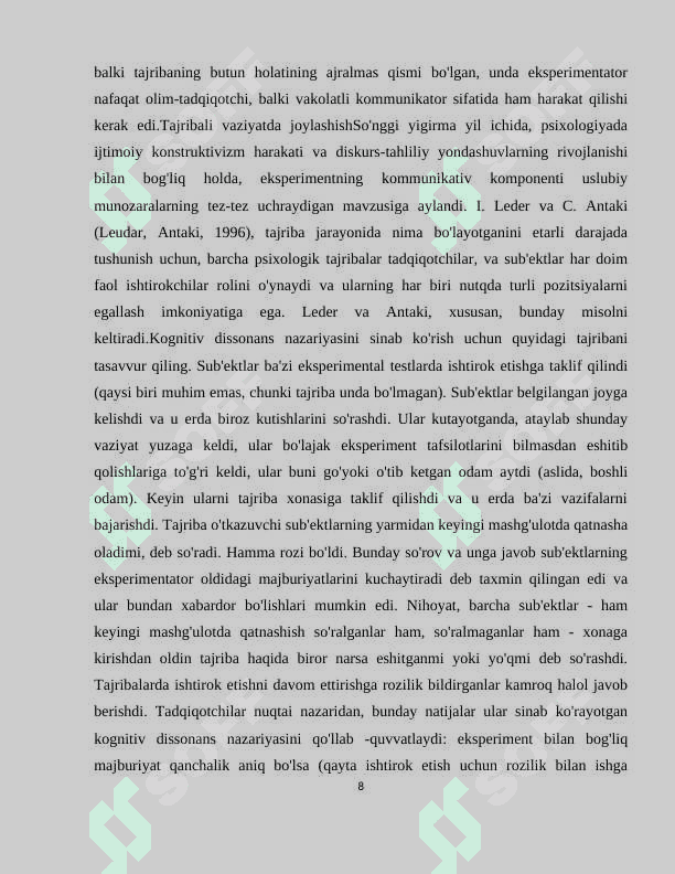 PSIXOLOGIYADA EKSPERIMENTAL PARADIGMA 8