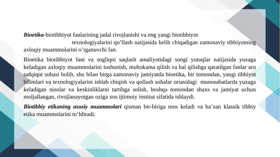 Eksperimental biologiyada ilmiy tadqiqot olib  borishning bioetik muammolari