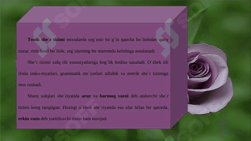 She`riy tizimlar va she`riy janrlar 4