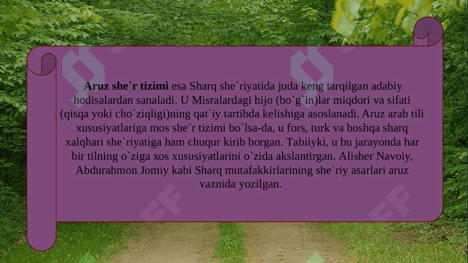 She`riy tizimlar va she`riy janrlar 8