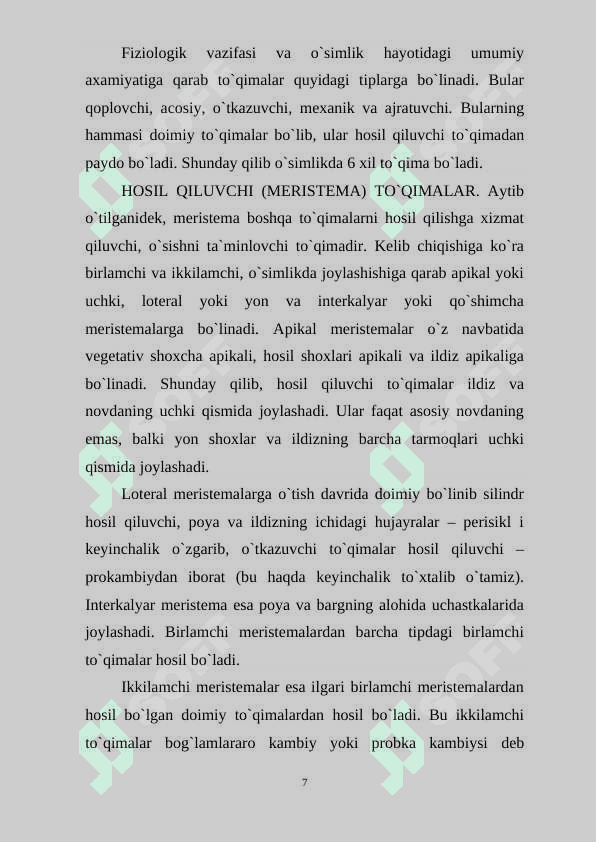 "So'ruvchi to'qima" mavzusida kurs ishi 7